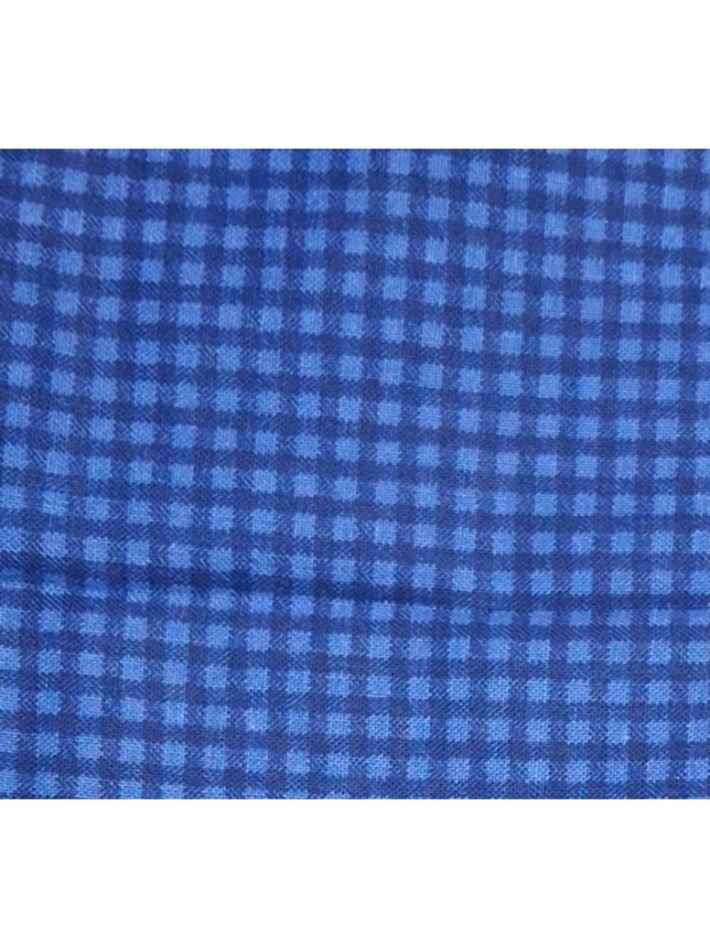 Mini Check Gingham Plaid Blue Navy  Cranston Fabric Cotton Quilt 3.25 Yard